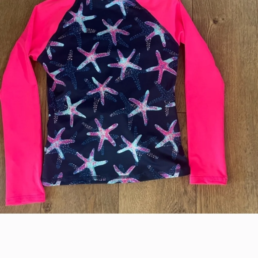 NEW Lands End Girls rash guard top, bikini top and bottom swim set, New 3 Piece